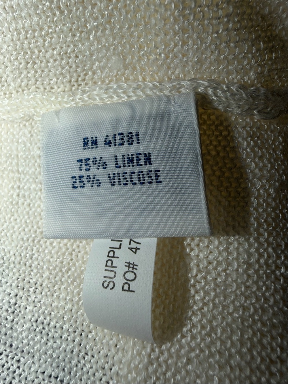 Polo Ralph Lauren Open  Shawl Collar 75% Linen 25% Viscose NEW WITH TAGS Large - Picture 7 of 8